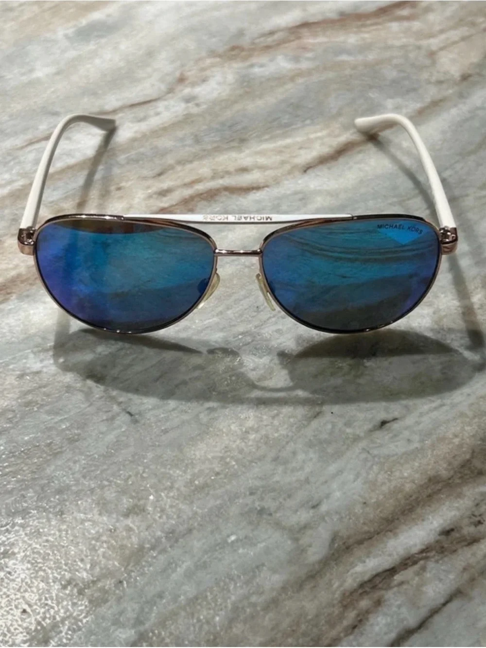 MICHAEL KORS BLUE MIRROR AVIATOR SUNGLASSES MK 5007 (Hvar)